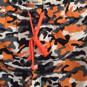 Camo Orange and Black Women Jogger Type Pants Sz XL